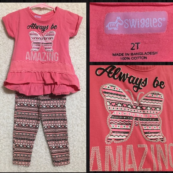 24M NEW W//T SWIGGLES GIRLS 2 PC PANT OUTFIT 12M